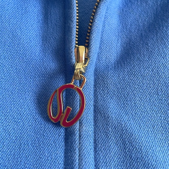 St John Sport Blue Zip Up Blazer Jacket Sz M - Picture 3 of 7